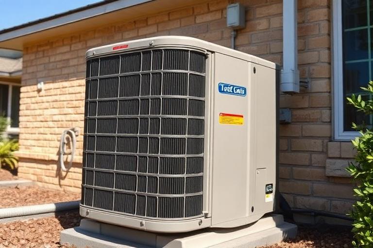 Residential air conditioning unit outside a Texas home