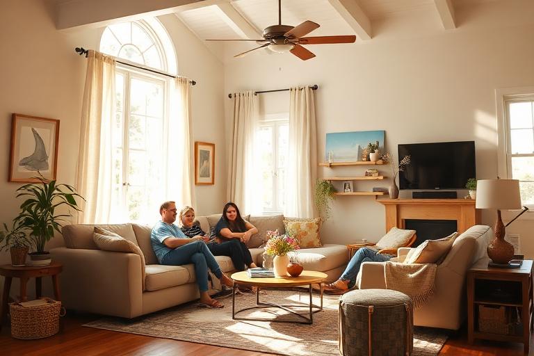 Comfortable, cool Texas living room